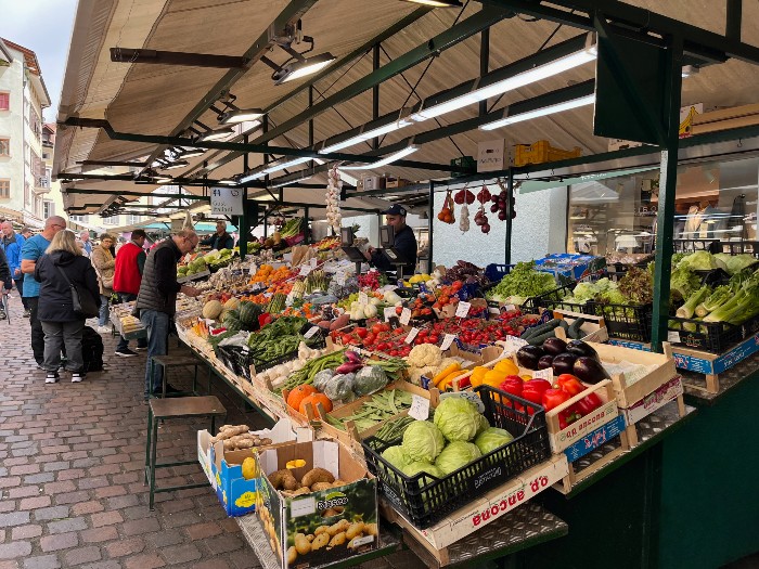 Farmers market day - we bought some fruits and breads