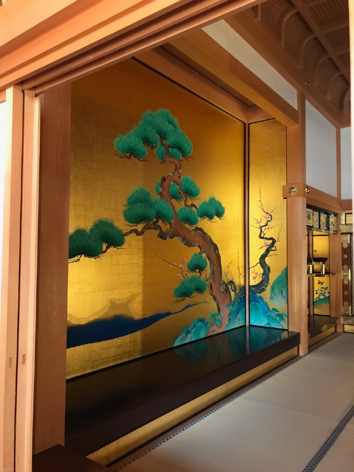 Golden Screen Garden Scene