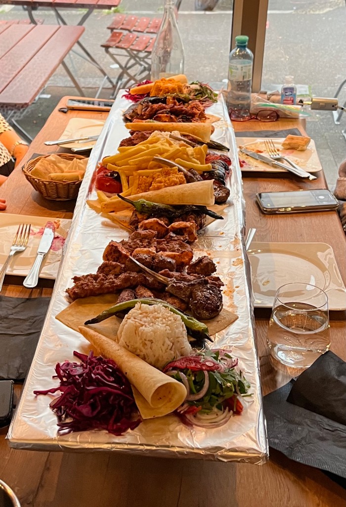 Our enormous and delicious dinner at the Musti Grill